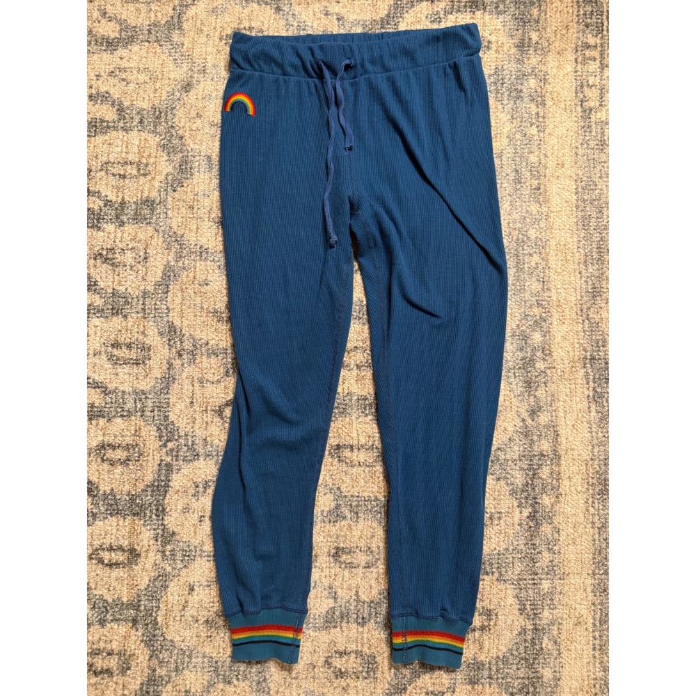 Aviator‎ Nation Rainbow Waffle Thermal Sweatpants Medium Excellent Condition